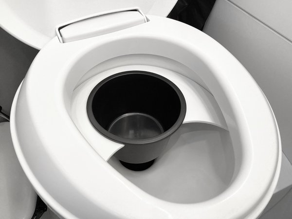 toilet with flexaport inserted